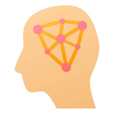 yaratıcılık ya da zeka, tek bir izole edilmiş, pürüzsüz biçim vektör illüstrasyonlu simge düşünüyor