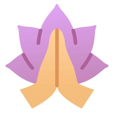 Nilüfer çiçeği ile meditasyon Tek yalıtılmış ikon pürüzsüz biçim vektör çizimi