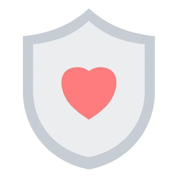 Confianza Con Amor Del Corazón Proteger Cuidado Único Icono Aislado — Vector de stock