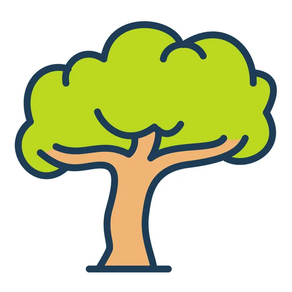 Мудре Мудре Дерево Спокійно Розслабляє Єдину Ізольовану Піктограму Заповненим Стилем — стоковий вектор