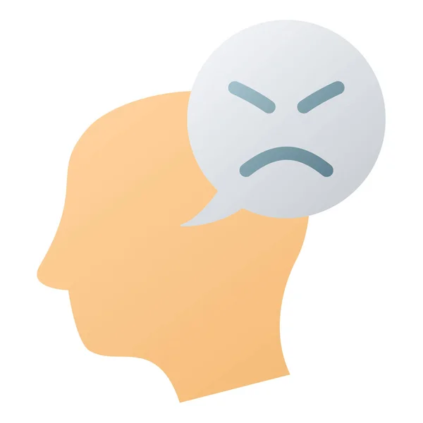 Anger Angry Mad Emotion Single Isolated Icon Smooth Style Vector — Stock Vector