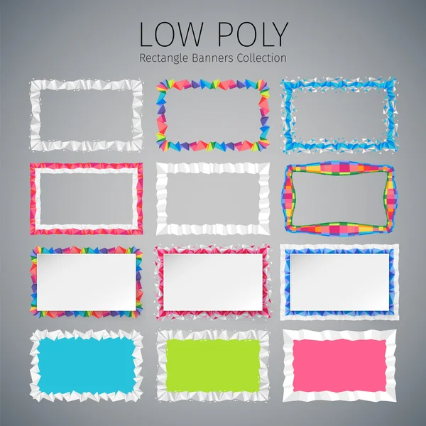 Ensemble de bannières rectangle poly bas — Image vectorielle