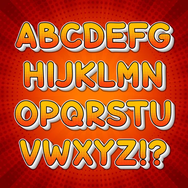 Alphabet coloré comique — Image vectorielle