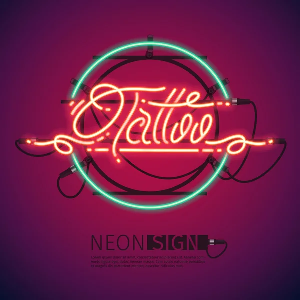 Signe de tatouage néon rétro — Image vectorielle