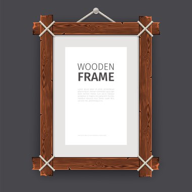 Eski ahşap dikdörtgen çerçeve