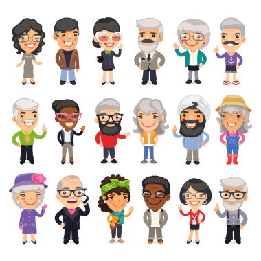 Casually Dressed Old Men clipart