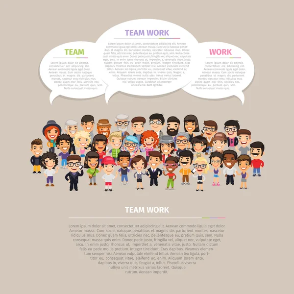 Plakát týmu práce s lidmi — Stockový vektor