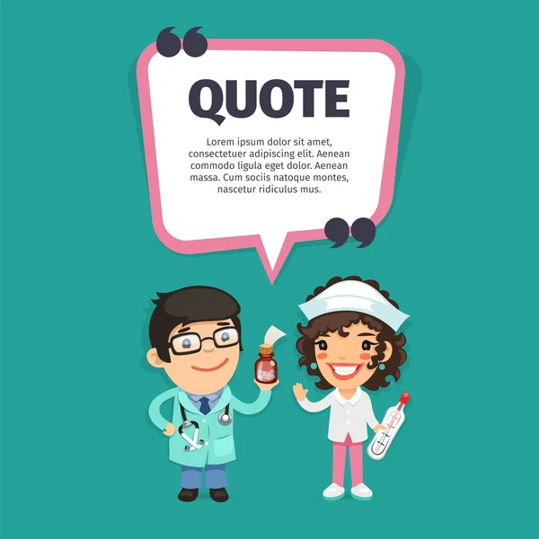 Quote with Doctors — Stock Vector