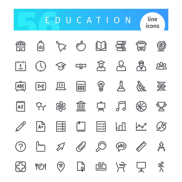 Education Line Icons Set — Stock Vector