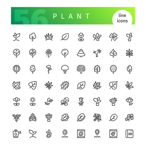 Plant lijn Icons Set — Stockvector