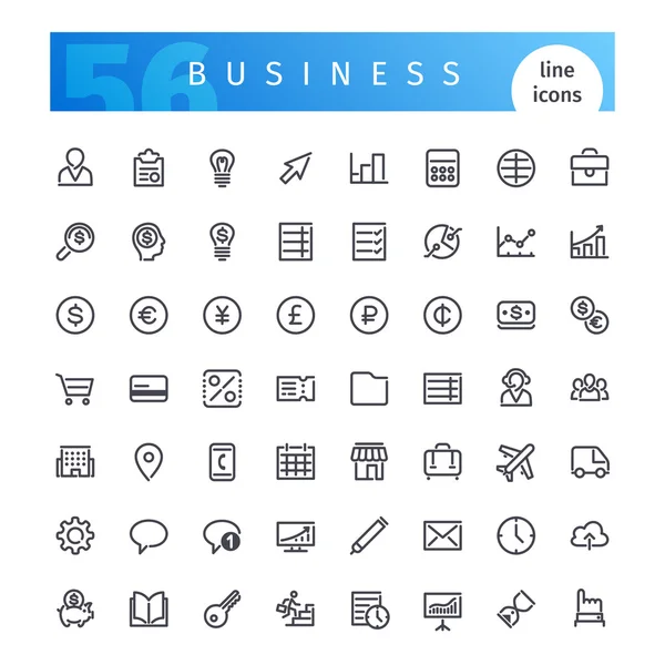 ビジネスラインアイコンセット — ストックベクタ