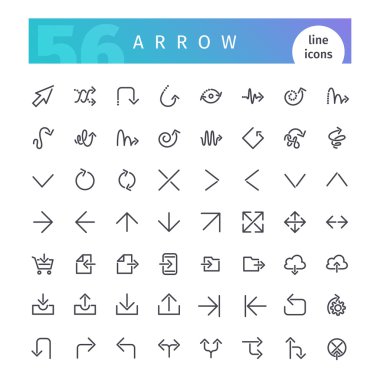 ok çizgi Icons set