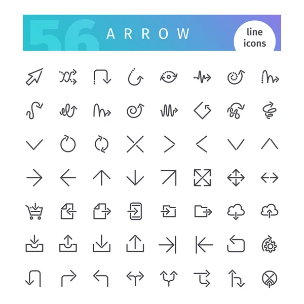 Icônes de ligne de flèche ensemble — Image vectorielle
