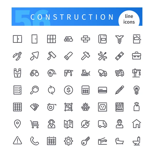 İnşaat satır Icons Set