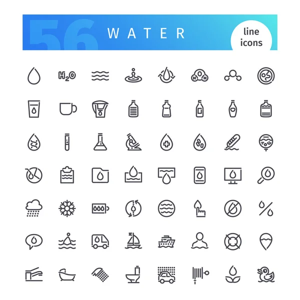 Conjunto de iconos de línea de agua — Vector de stock