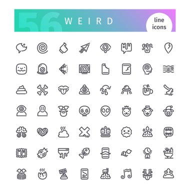 Garip çizgi Icons Set