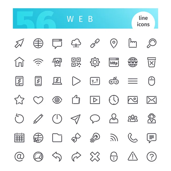 Conjunto de iconos de línea web — Vector de stock