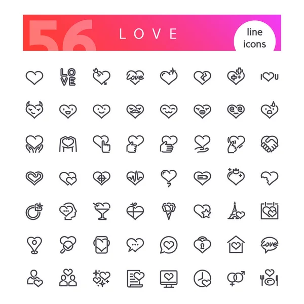 Conjunto de ícones de linha de amor — Vetor de Stock