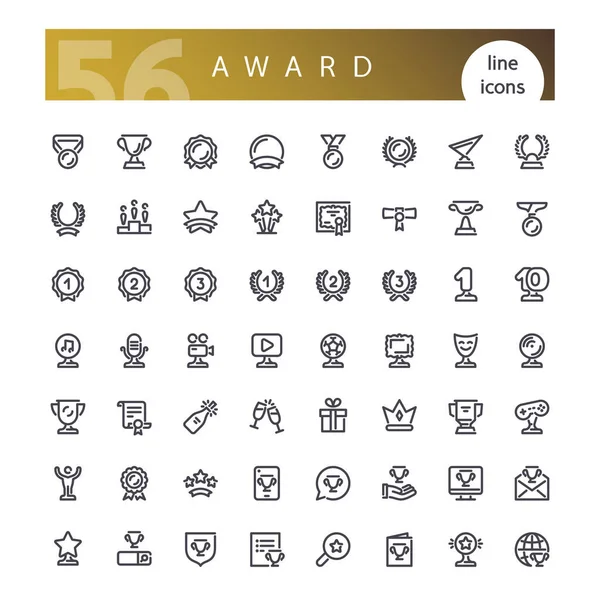 Conjunto de iconos de línea de premios — Vector de stock