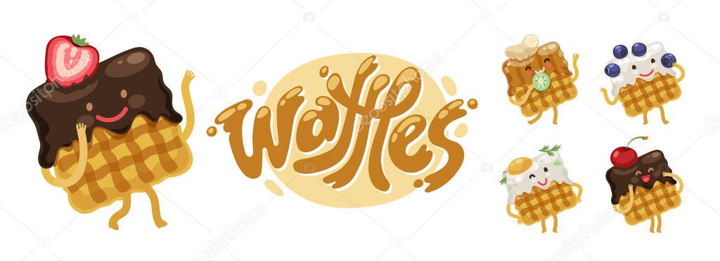 Waffles Cute Cartoon Characters Emoji Set For Breakfast Menu Project Symbol And Logo For Food Design Decoration Isolated On White Background Premium Vector In Adobe Illustrator Ai Ai Format Waffles Cute Cartoon Characters Emoji Set For Breakfast Menu Project Symbol And Logo For Food Design Decoration Isolated On White Background Premium Vector In Adobe Illustrator Ai Ai Format