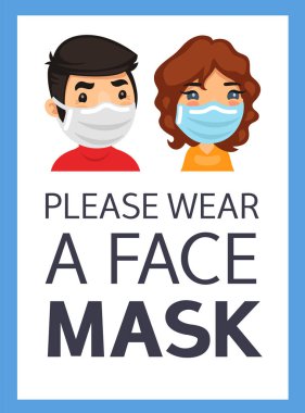 Lütfen bir Yüz Maskesi Posteri Giyin