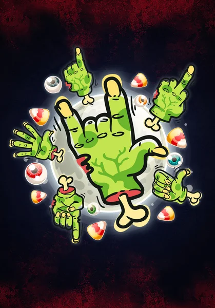 Cartoon Zombie Hands — Stock Photo, Image