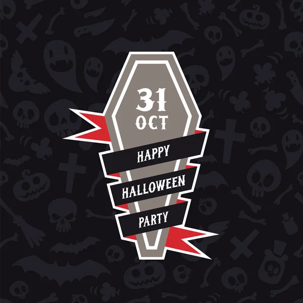 Símbolos de Halloween Patrón sin costura Contraste — Vector de stock