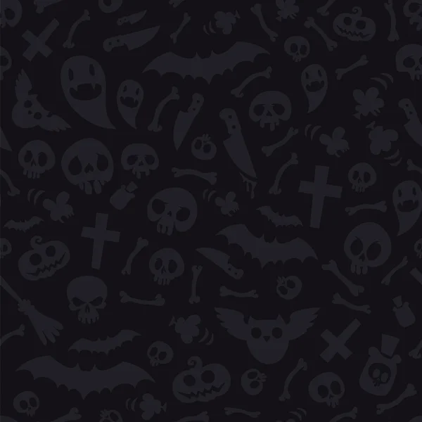 Halloween symboly Bezešvé Pattern Dark — Stockový vektor