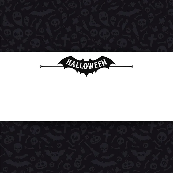 Karanlık Halloween arka plan üzerinde beyaz kağıt levha — Stok Vektör
