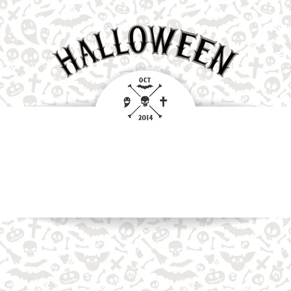 Hoja de papel blanco sobre luz fondo de Halloween — Vector de stock