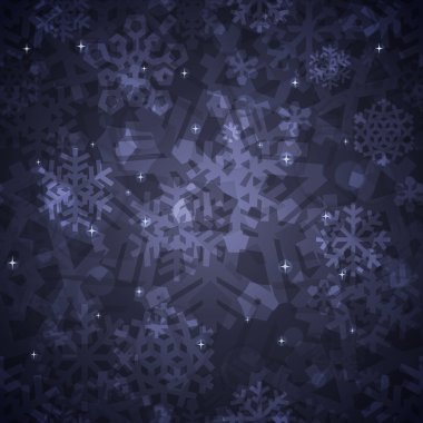 Noel için parlak koyu kar taneleri Dikişsiz desen tasarım