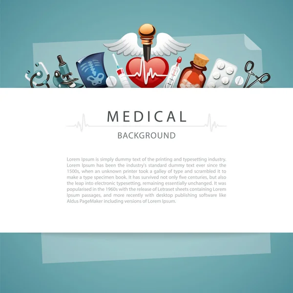 Fondo médico azul con espacio de copia — Vector de stock