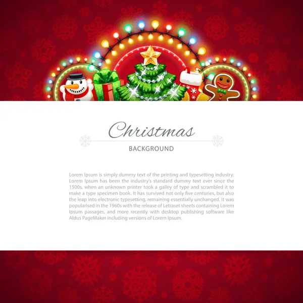 Fondo rojo de Navidad con espacio de copia — Vector de stock