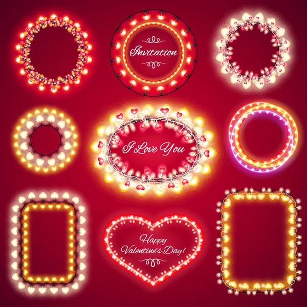 Lumières de Saint-Valentin Cadres avec un espace de copie1 — Image vectorielle