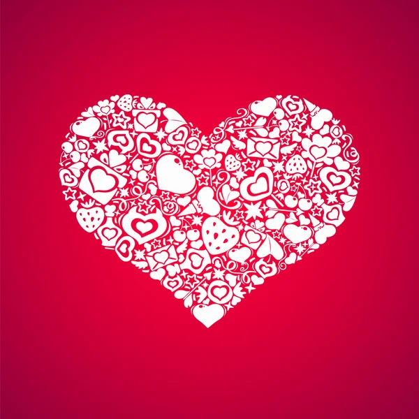 Weißes Herz auf rosa Hintergrund — Stockvektor