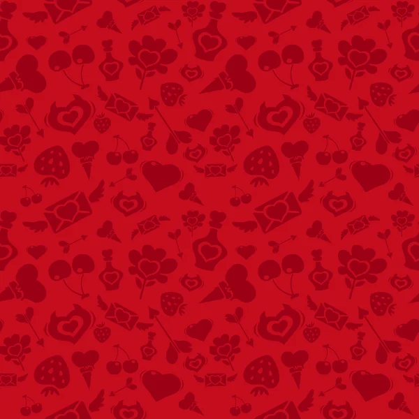 Dulce rojo patrón de San Valentín — Vector de stock