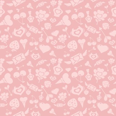 Tatlı pembe Sevgililer desen