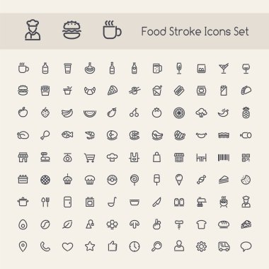 Set of Stroke Food Icons clipart