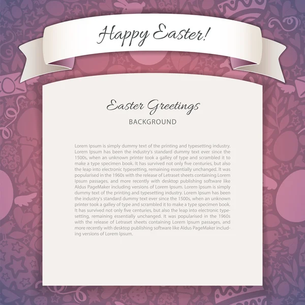 Happy Easter Poster With Copy Space — Stock Vector