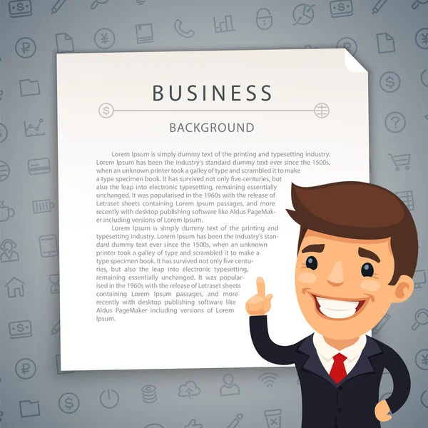 Antecedentes comerciales grises con jefe — Vector de stock