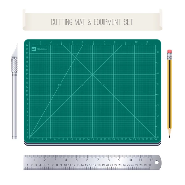 Cutting Mat och utrustning Set — Stock vektor