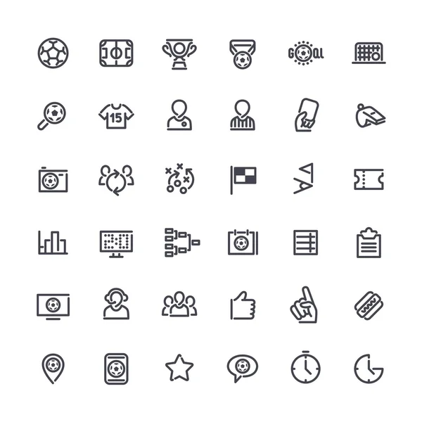 Наброски векторных икон на тему футбола — стоковый вектор