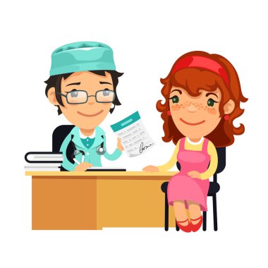 Bayan doktor reçete kadın hastasını veren