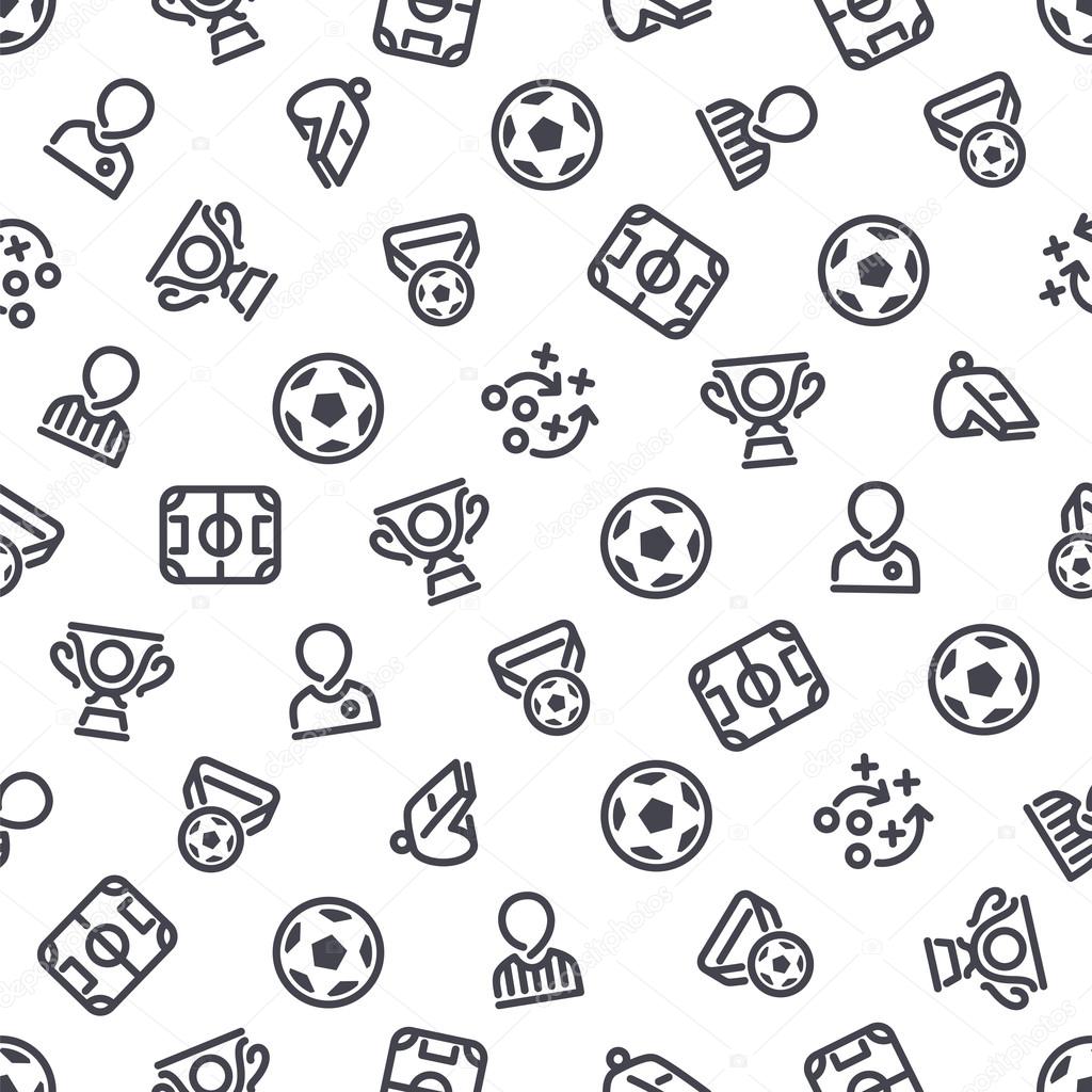 Soccer Icons Seamless Background