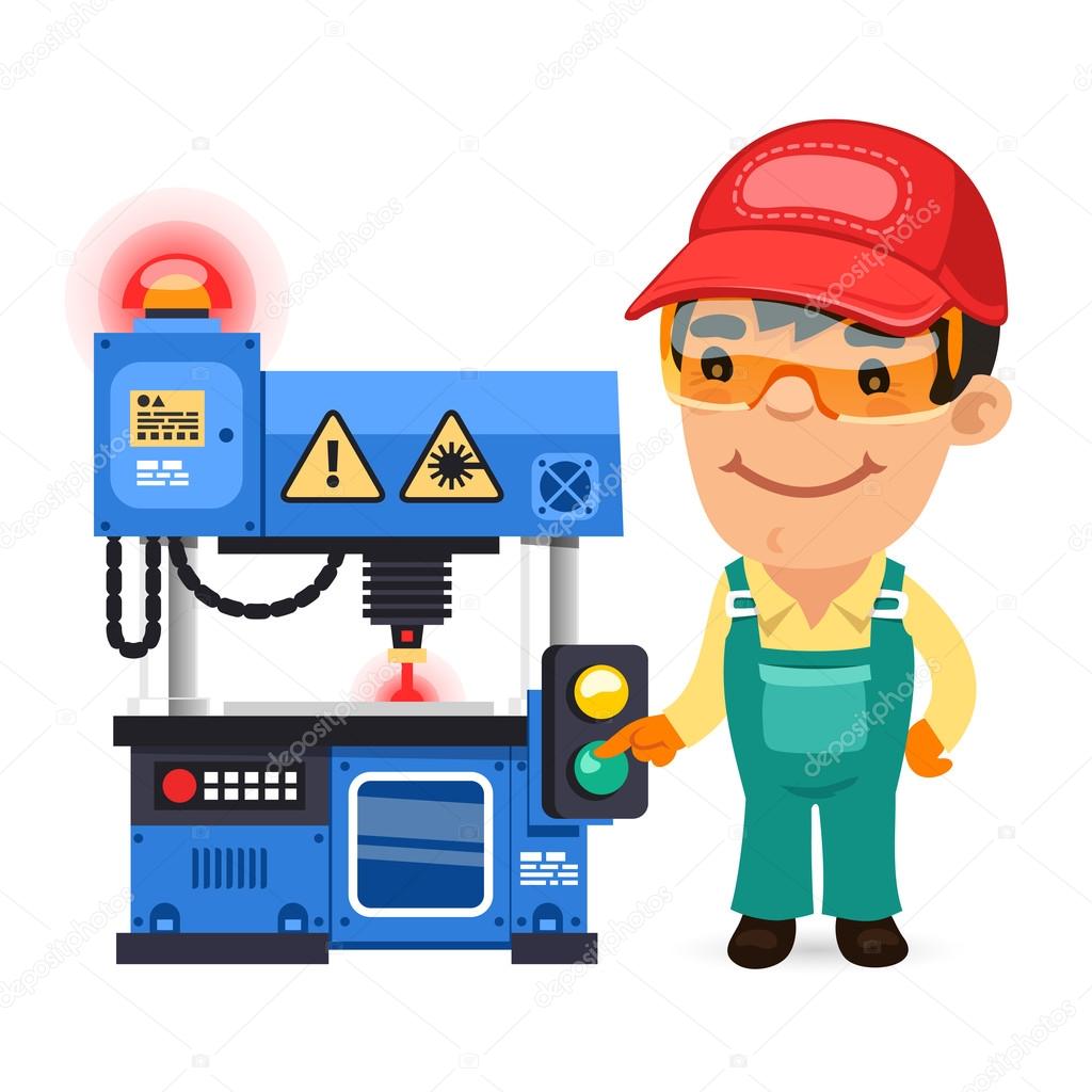 Factory Worker is Working on Laser Plotter Stock Vector Image by ©Voysla #73538643 Factory Worker is Working on Laser Plotter Stock Vector Image by ©Voysla #73538643