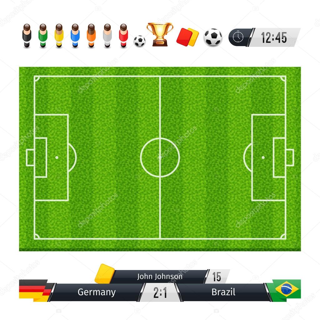 Green Soccer Field with Statistics Elements