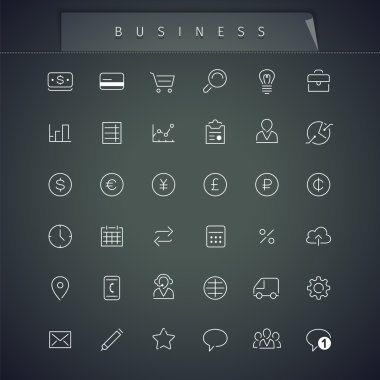 İş ince Icons Set