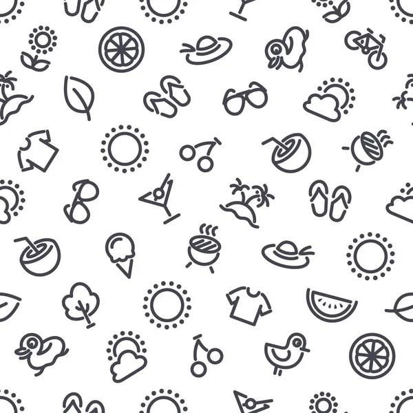 Summer and Vacation Seamless Pattern — Διανυσματικό Αρχείο