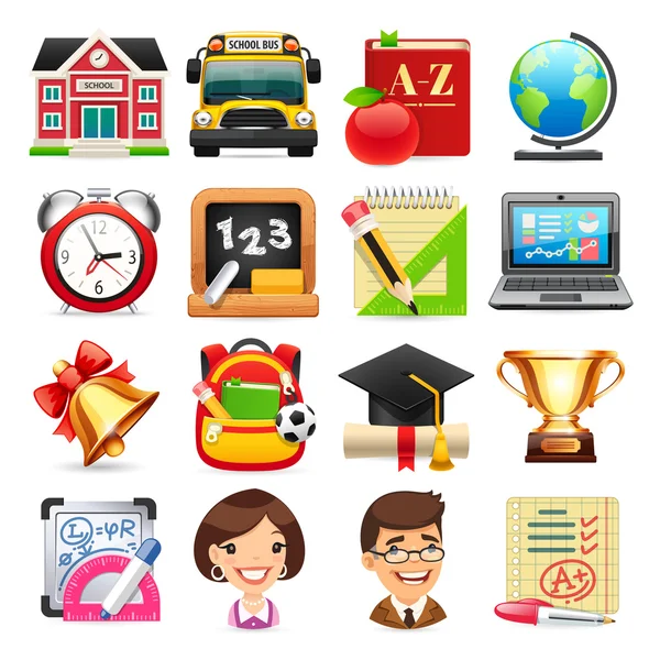 Set of School Icons — Stock Vector