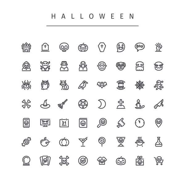 Halloween linje ikoner som — Stock vektor